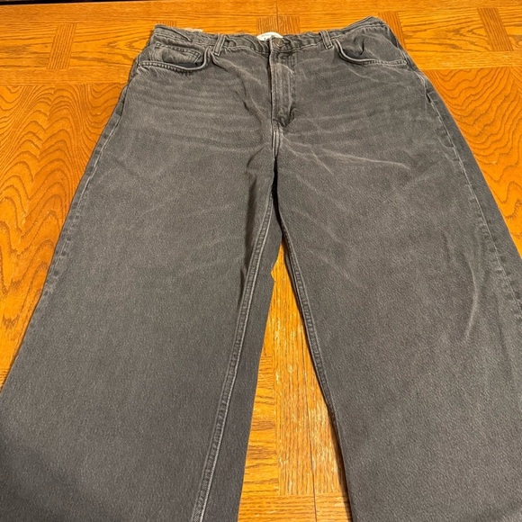 Reformation Cary High Rise Slouchy Wide Leg Jeans in Mineral Wash Black Sz 31 - Picture 2 of 14